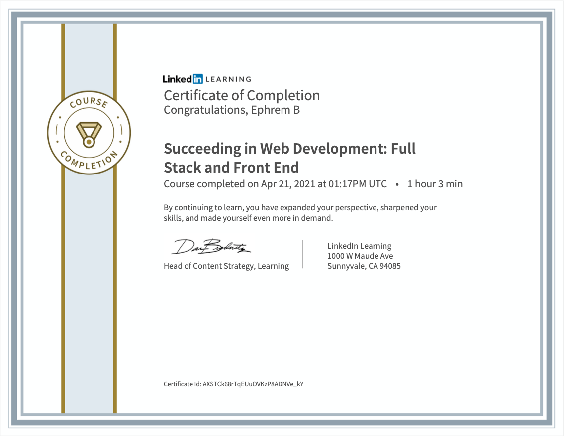 Succeeding in Web Development Full Stack and Front-End